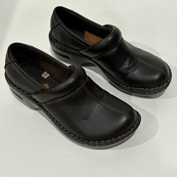 MERONA Women’s Slip On Casual Work Clogs - black & brown, size 7.5 - Picture 1 of 7
